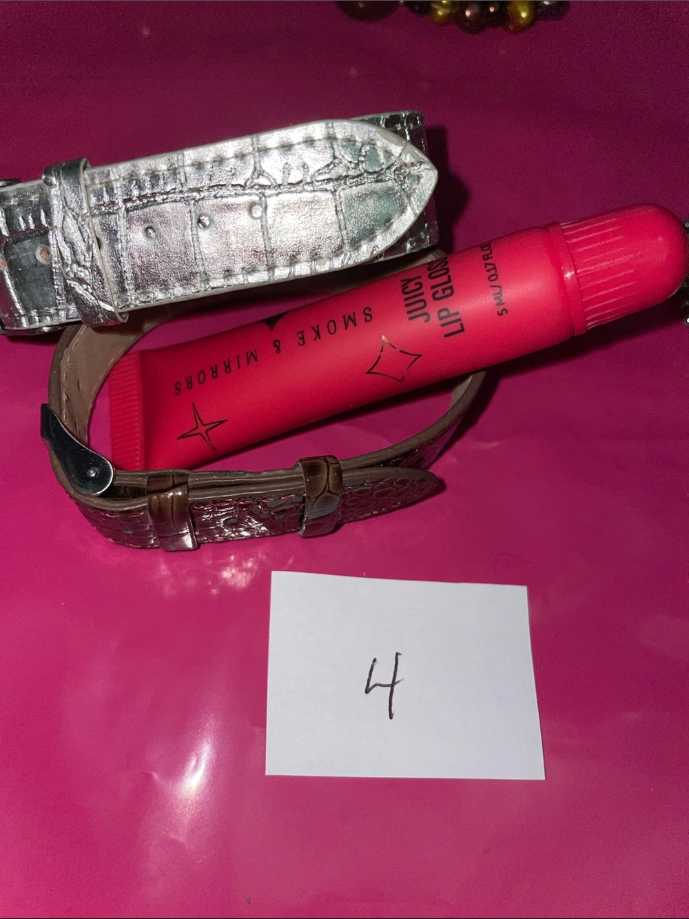 Pick One Jewelry and Lip Gloss Set - Pink, Gold, Brown - Picture 5 of 7